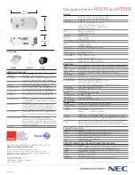 Предварительный просмотр 2 страницы NEC HT410 Series Specifications
