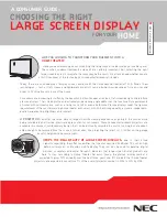 Preview for 1 page of NEC HT510 - DLP Projector - 1000 ANSI Lumens Consumer Information