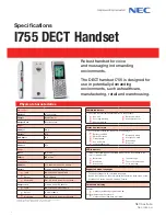 NEC I755 Specifications предпросмотр