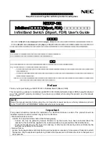 NEC InfiniBand NE3707-061 User Manual preview