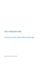 Preview for 1 page of NEC ipasolink 400 Installation And Provisioning