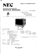 NEC JC1402HME Service Manual preview
