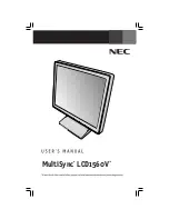 Preview for 1 page of NEC LCD1560V - MultiSync - 15" LCD Monitor User Manual