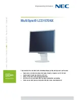 NEC LCD1570NX - MultiSync - 15" LCD Monitor Specification Sheet preview