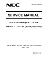 NEC LCD1700NX - MultiSync - 17" LCD Monitor Service Manual preview