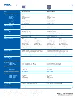 Предварительный просмотр 2 страницы NEC LCD1700NX - MultiSync - 17" LCD Monitor Specifications