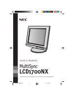 Preview for 1 page of NEC LCD1700NX - MultiSync - 17" LCD Monitor User Manual