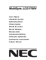 Preview for 1 page of NEC LCD1700V - MultiSync - 17" LCD Monitor User Manual