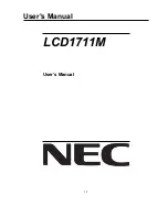 Preview for 4 page of NEC LCD1711M Service Manual