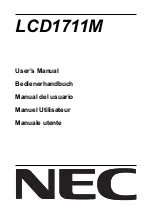 Preview for 1 page of NEC LCD1711M User Manual