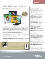 Preview for 1 page of NEC LCD175VX - MultiSync - 17" LCD Monitor Specifications