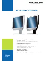 NEC LCD1760VM - MultiSync - 17" LCD Monitor Specifications preview