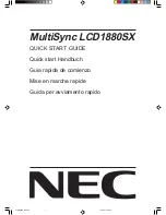 NEC LCD1880SX - MultiSync - 18.1" LCD Monitor Quick Start Manual предпросмотр