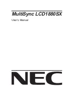 Preview for 1 page of NEC LCD1880SX - MultiSync - 18.1" LCD Monitor User Manual