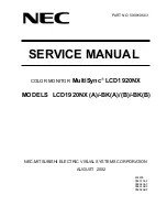NEC LCD1920NX BK - MultiSync - 19" LCD Monitor User And Service Manual preview