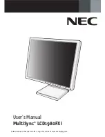 Preview for 1 page of NEC LCD1980FXI-BK User Manual