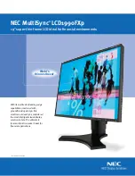 Preview for 1 page of NEC LCD1990FXP-BK - MultiSync - 19" LCD Monitor Specifications