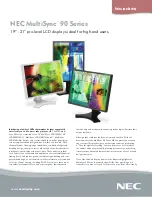 Preview for 1 page of NEC LCD1990SX - MultiSync - 19" LCD Monitor Brochure & Specs
