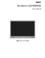Preview for 1 page of NEC LCD19WMGX - AccuSync - 19" LCD Monitor User Manual