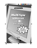 NEC LCD2010X-T - MultiSync - 20.1" LCD Monitor User Manual preview