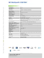 Предварительный просмотр 2 страницы NEC LCD2070NX - MultiSync - 20" LCD Monitor Specification Sheet
