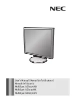 Preview for 1 page of NEC LCD2070VX - MultiSync - 20" LCD Monitor User Manual