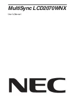 NEC LCD2070WNX - MultiSync - 20.1" LCD Monitor User Manual preview