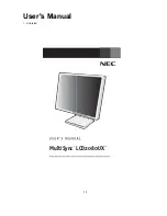Preview for 4 page of NEC LCD2080UX - MultiSync - 20.1" LCD Monitor Service Manual