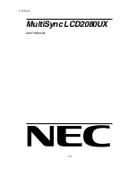 Preview for 30 page of NEC LCD2080UX - MultiSync - 20.1" LCD Monitor Service Manual