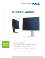 NEC LCD2190UXI - MultiSync - 21.3" LCD Monitor Technical Specifications preview