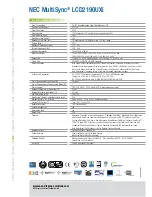 Preview for 2 page of NEC LCD2190UXI - MultiSync - 21.3" LCD Monitor Technical Specifications