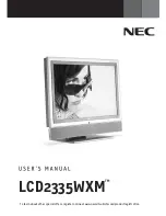 Preview for 1 page of NEC LCD2335WXM - MultiSync - 23" LCD TV User Manual