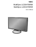 Preview for 1 page of NEC LCD2470WVX - MultiSync - 24" LCD Monitor User Manual