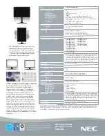 Предварительный просмотр 2 страницы NEC LCD2490WUXI2-BK - MultiSync - 24" LCD... Brochure & Specs