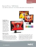 Предварительный просмотр 1 страницы NEC LCD2490WUXIBKSV - MultiSync - 24.1" LCD... Brochure & Specs