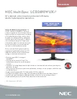 NEC LCD2690WUXI2 Specification preview