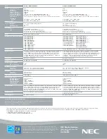 Предварительный просмотр 3 страницы NEC LCD3090W-BK-SV - MultiSync - 30" LCD Monitor Specification Sheet