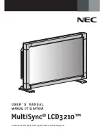 Предварительный просмотр 1 страницы NEC LCD3210-BK - MultiSync - 32" LCD Flat Panel Display User Manual