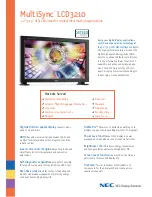 Preview for 1 page of NEC LCD3210-BK - MultiSync - 32" LCD Flat Panel... Specification