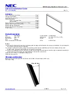 Preview for 1 page of NEC LCD3215 - MultiSync - 32" LCD Flat Panel Display Installation Manual