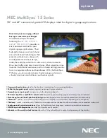 Предварительный просмотр 1 страницы NEC LCD3215 - MultiSync - 32" LCD Flat Panel Display Specifications