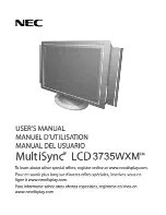 NEC LCD3735WXM - MultiSync - 37" LCD TV User Manual preview