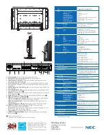 Preview for 2 page of NEC LCD4010-BK - MultiSync - 40" LCD Monitor Specifications