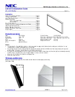 Preview for 1 page of NEC LCD4215 - MultiSync - 42" LCD Flat Panel Display Installation Manual