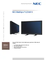 NEC LCD4215 - MultiSync - 42" LCD Flat Panel Display Technical Specification предпросмотр