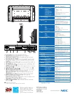 Preview for 2 page of NEC LCD4610-BK - MultiSync - 46" LCD Flat Panel Display Specifications