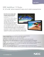 Preview for 1 page of NEC LCD4615 - MultiSync - 46" LCD Flat Panel... Specification