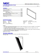 Preview for 1 page of NEC LCD5220-AV - MultiSync - 52" LCD Flat Panel... Installation Manual