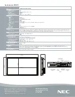 Preview for 2 page of NEC LCD6520L-BK-AV - MultiSync - 65" LCD Flat Panel Display Specifications