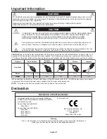 Предварительный просмотр 4 страницы NEC LCD6520L-BK-AV - MultiSync - 65" LCD Flat Panel Display User Manual